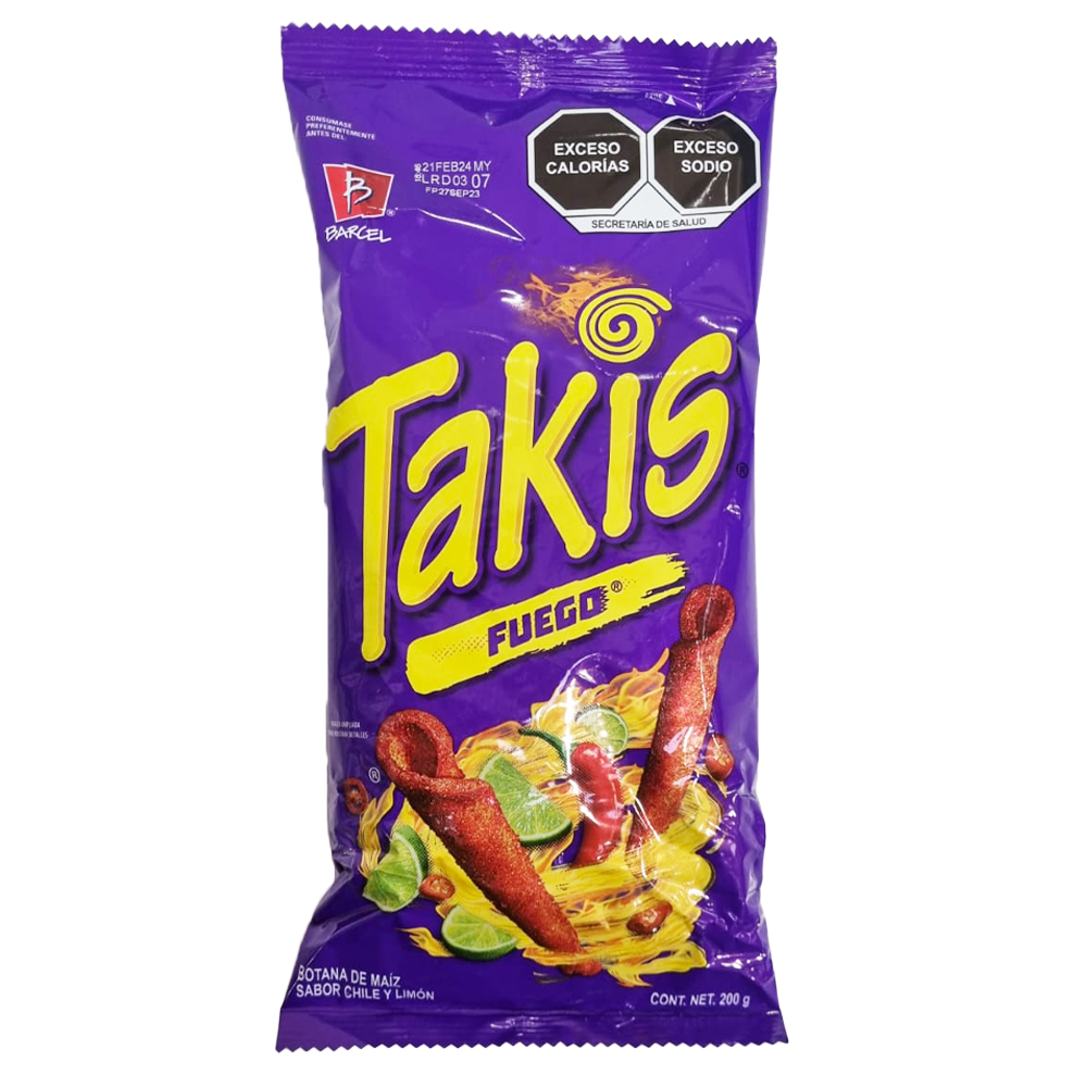 Takis Fuego 200g  Authentic Mexican Takis, Spicy Rolled Tortilla